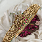 Vriksham Elegant Lakahmi With Elephant Design Hipbelt-Red Green-Green Bead-G19623